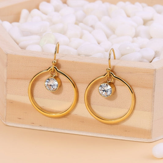 Hoops with Crystal Stud Earrings