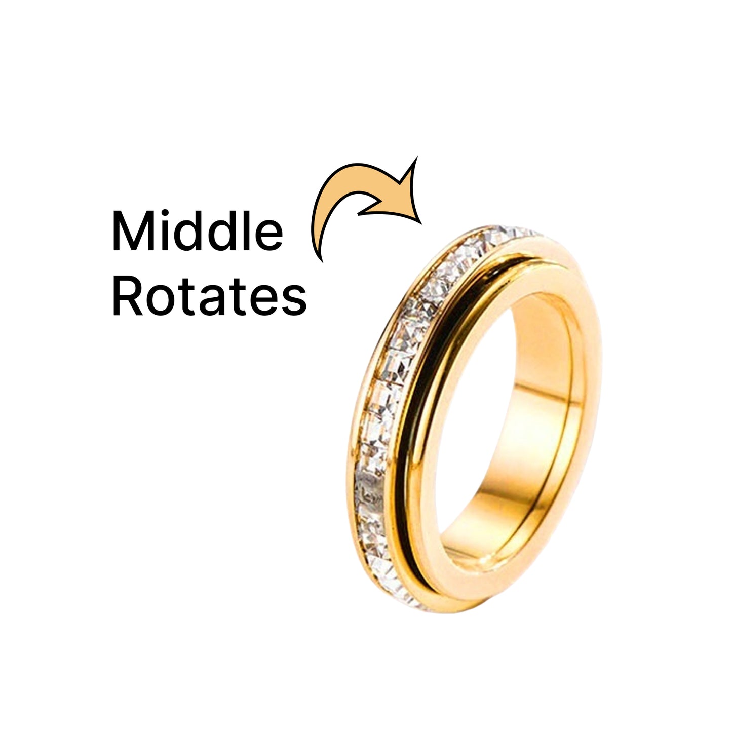 Crystal Studded Rotating Ring
