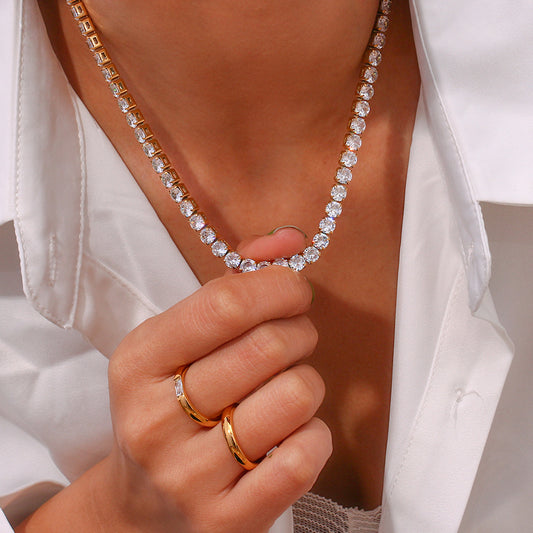 Crystal Studded Tennis Necklace