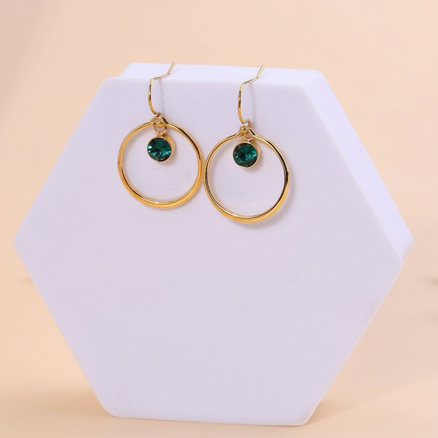 Hoops with Crystal Stud Earrings