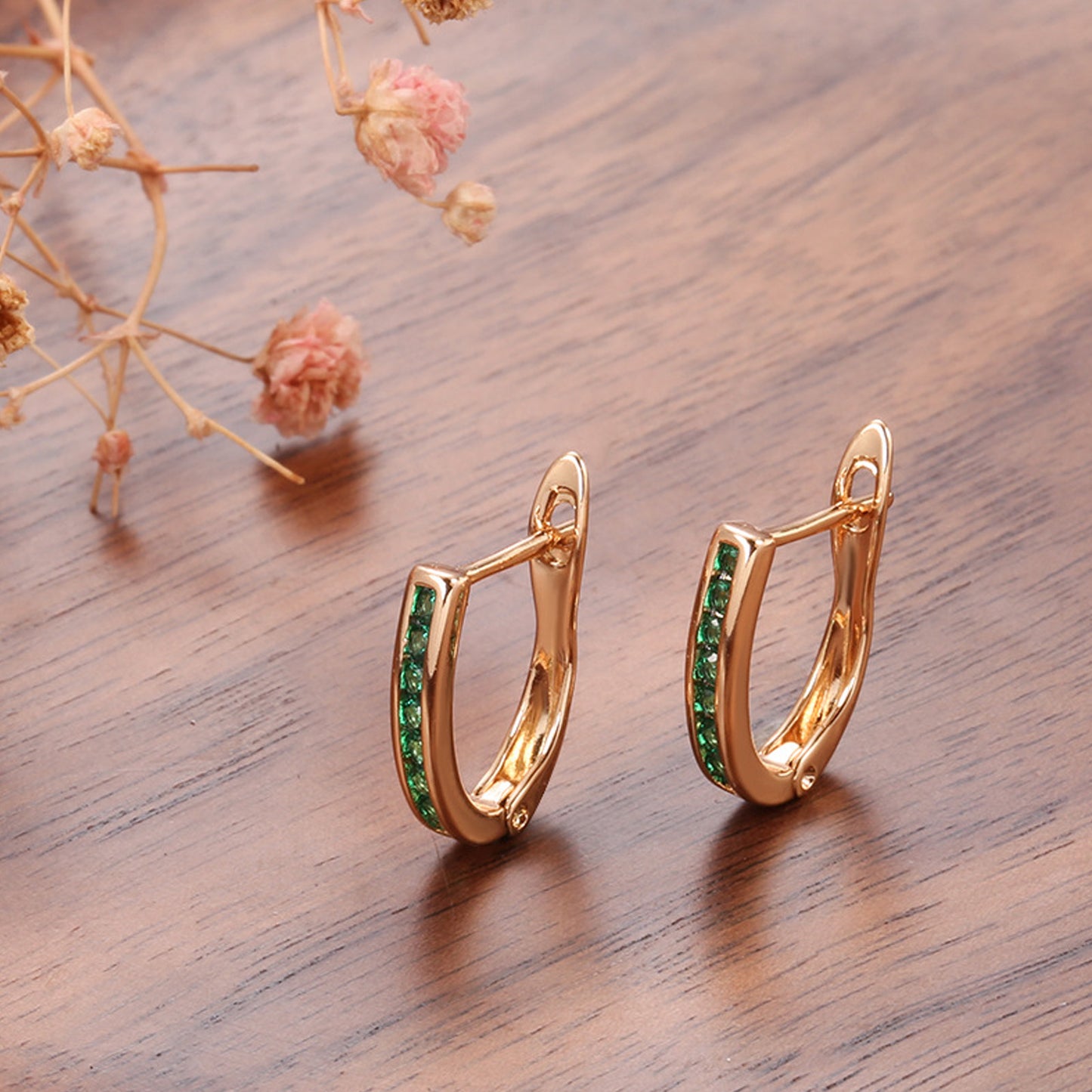 Gemstone Hoop Earrings