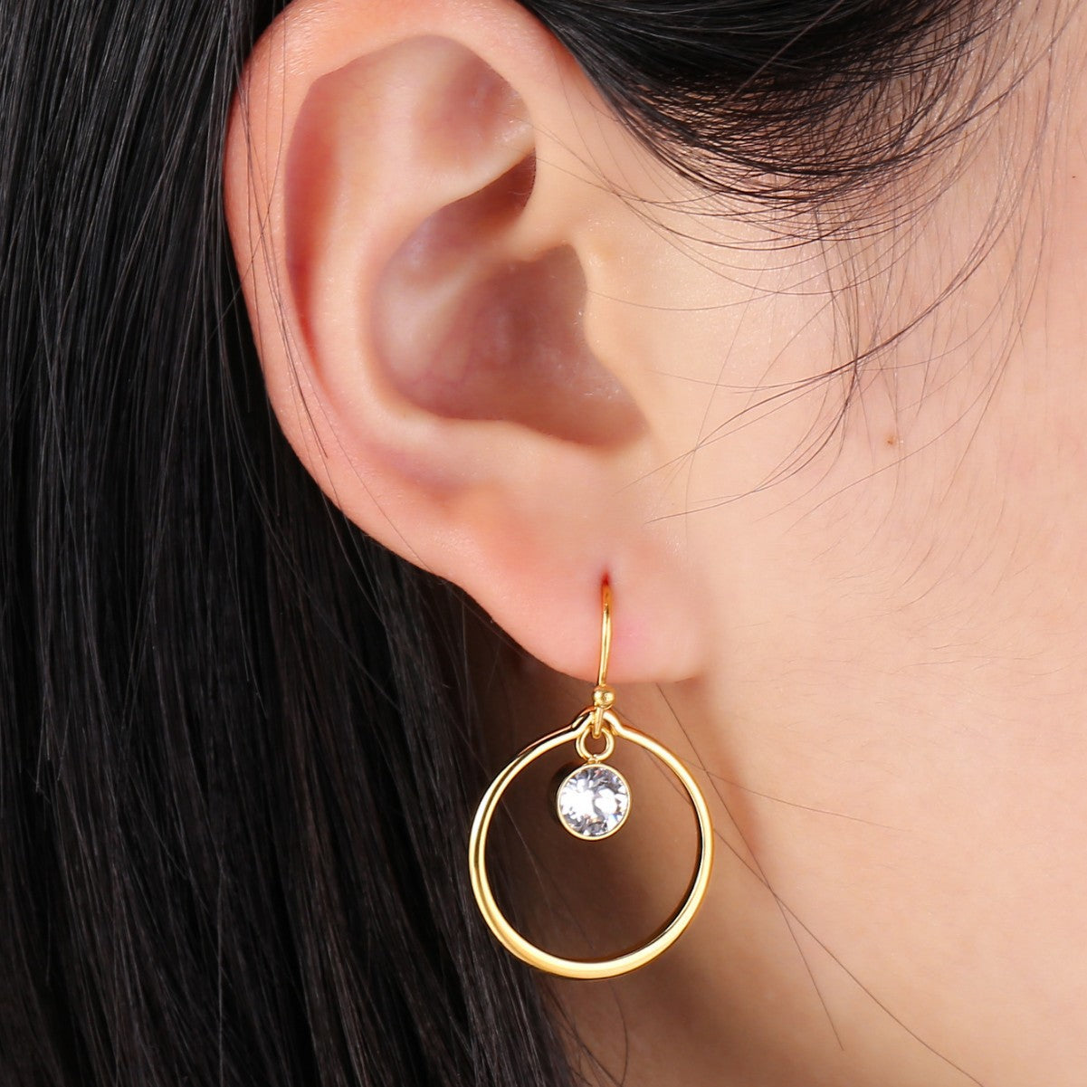 Hoops with Crystal Stud Earrings