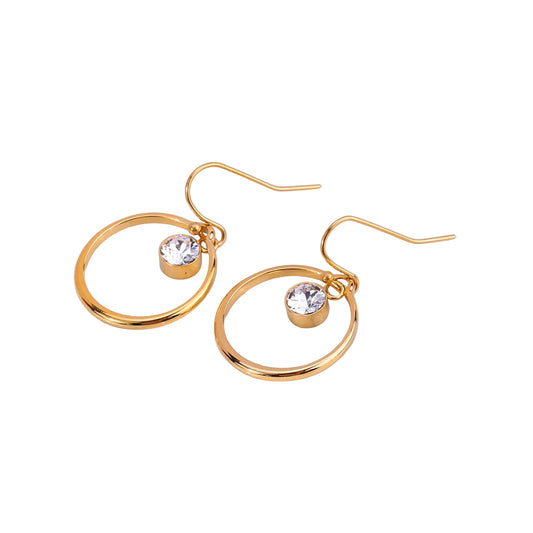 Hoops with Crystal Stud Earrings