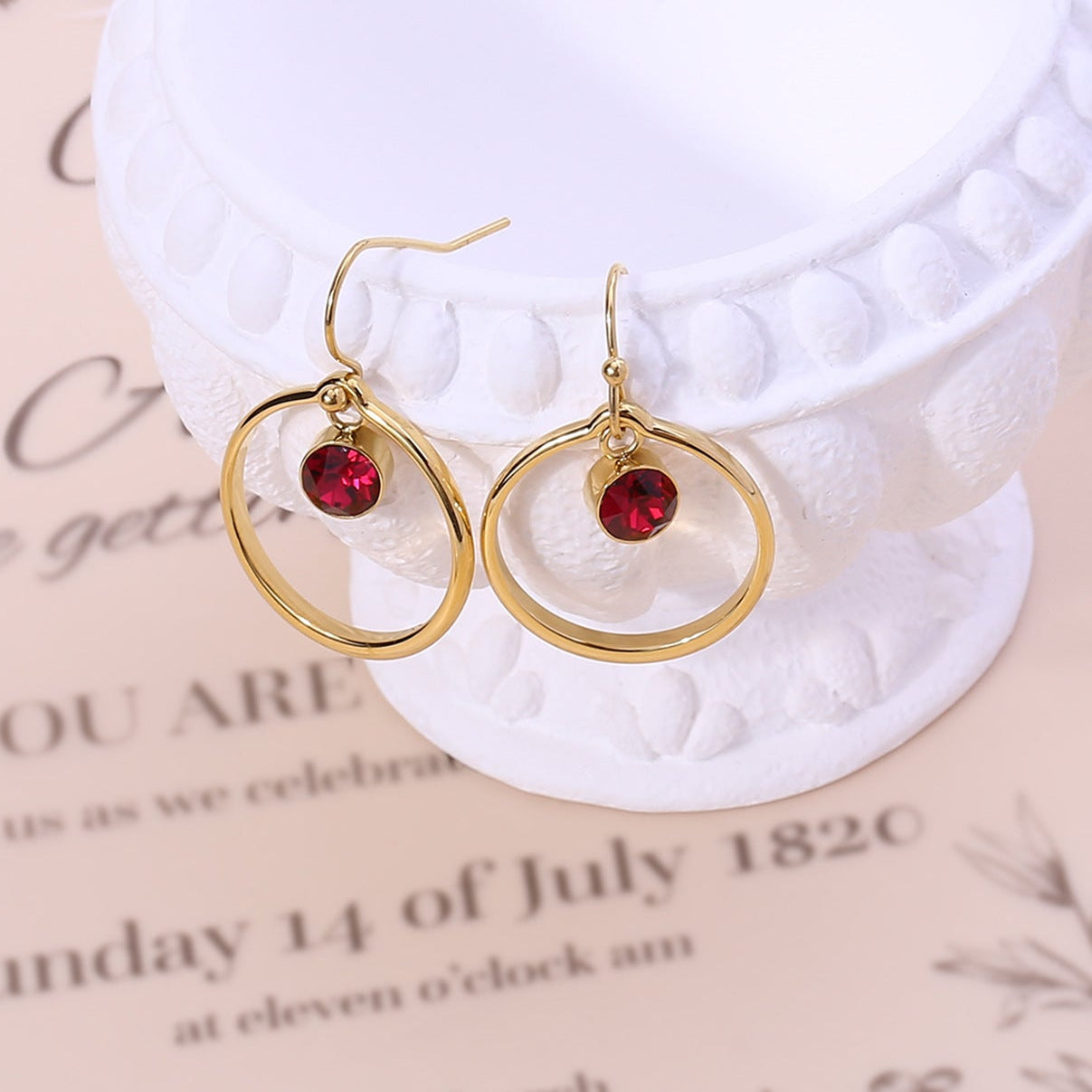 Hoops with Crystal Stud Earrings