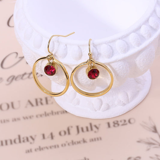 Hoops with Crystal Stud Earrings