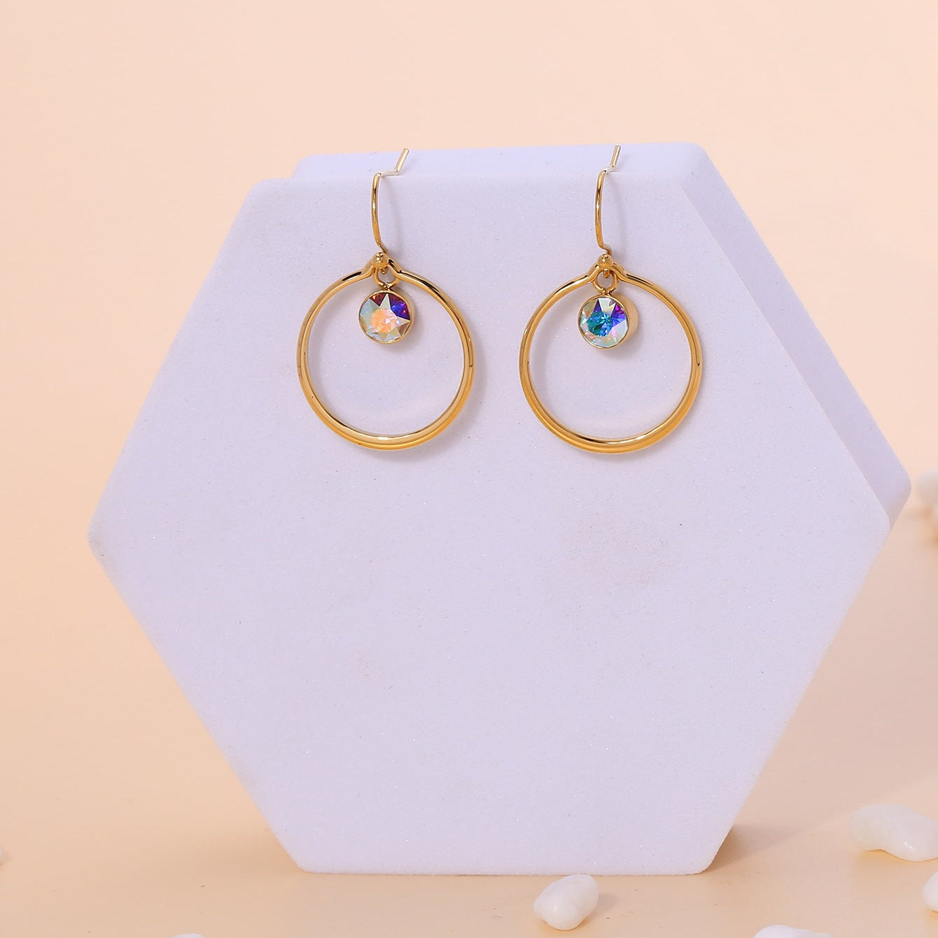 Hoops with Crystal Stud Earrings