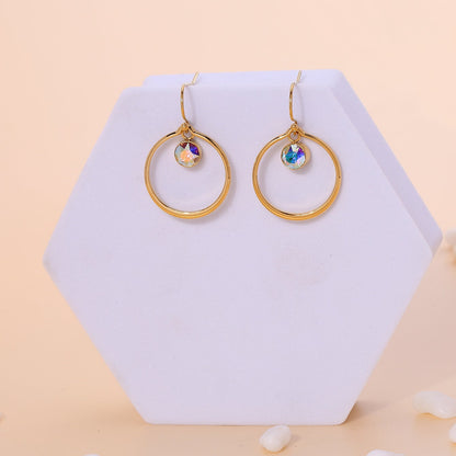 Hoops with Crystal Stud Earrings