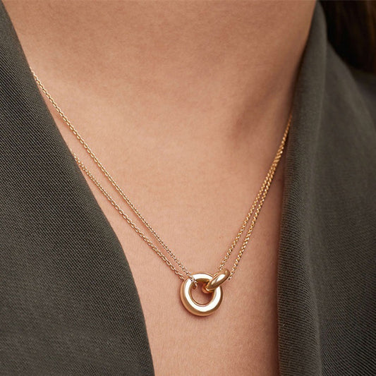Two Chain Ring Necklace