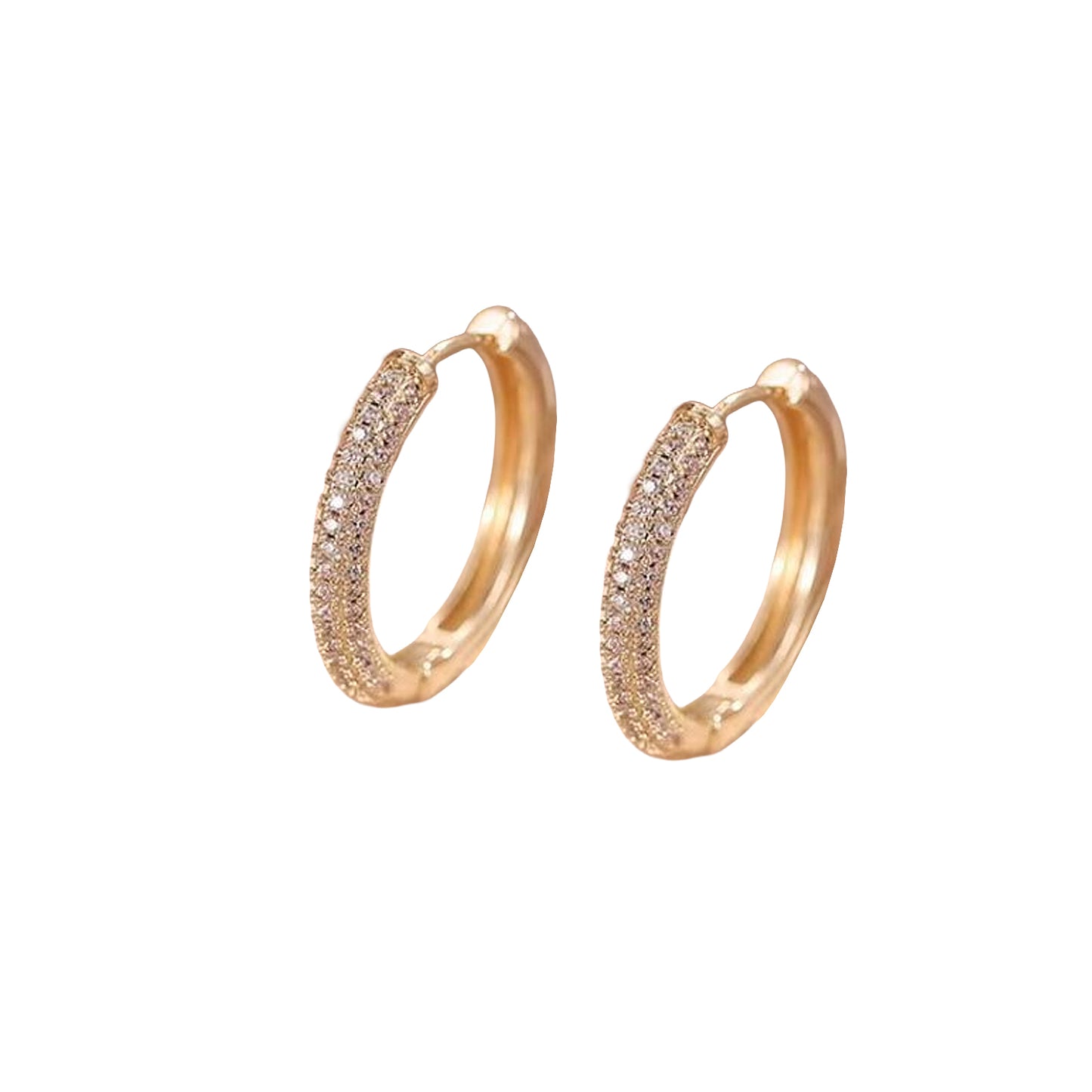 Crystal Studded Hoop Earrings