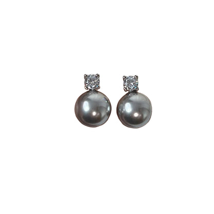 Grey Pearl Stud Earrings