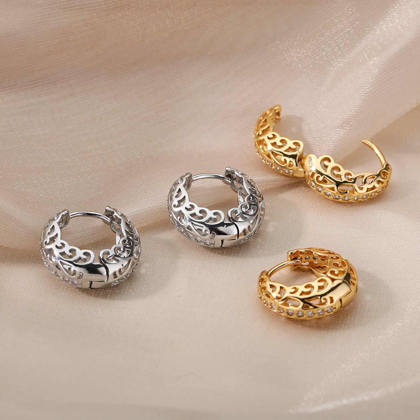 Mandala Chunky Hoop Earrings