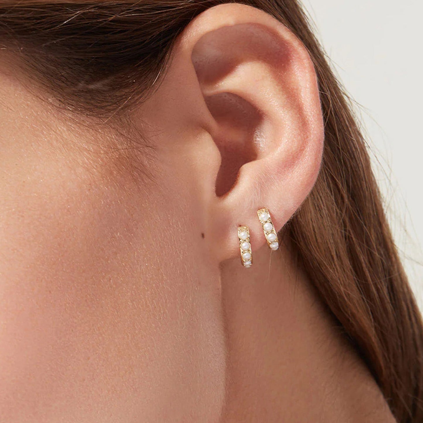 Pearl Huggie Earrings