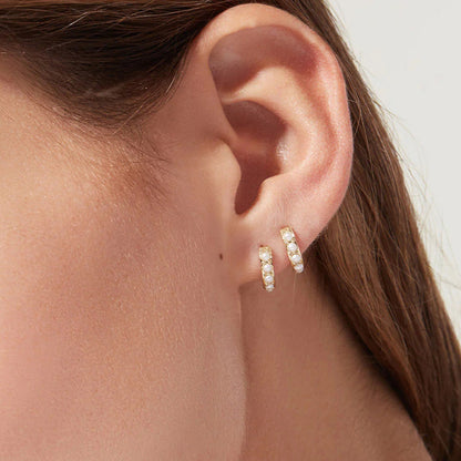 Pearl Huggie Earrings