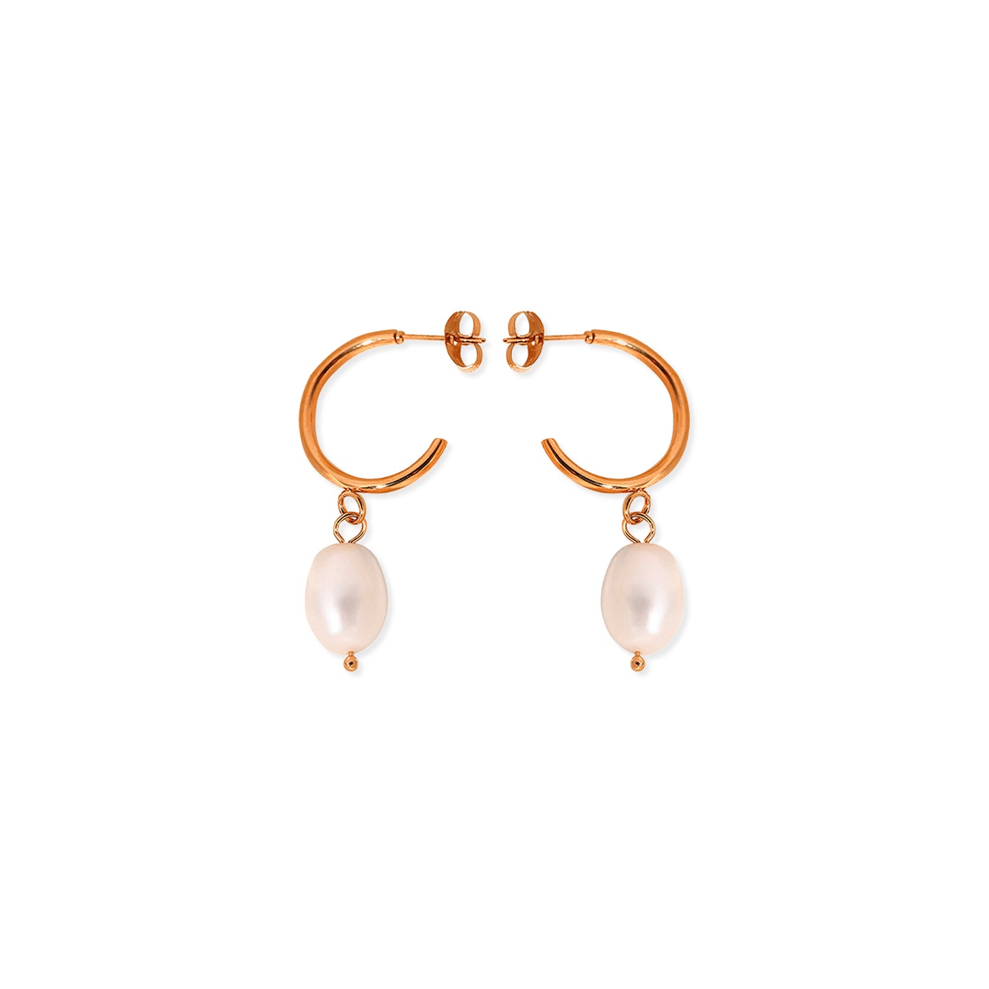 Pearl Pendant Hoop Earrings