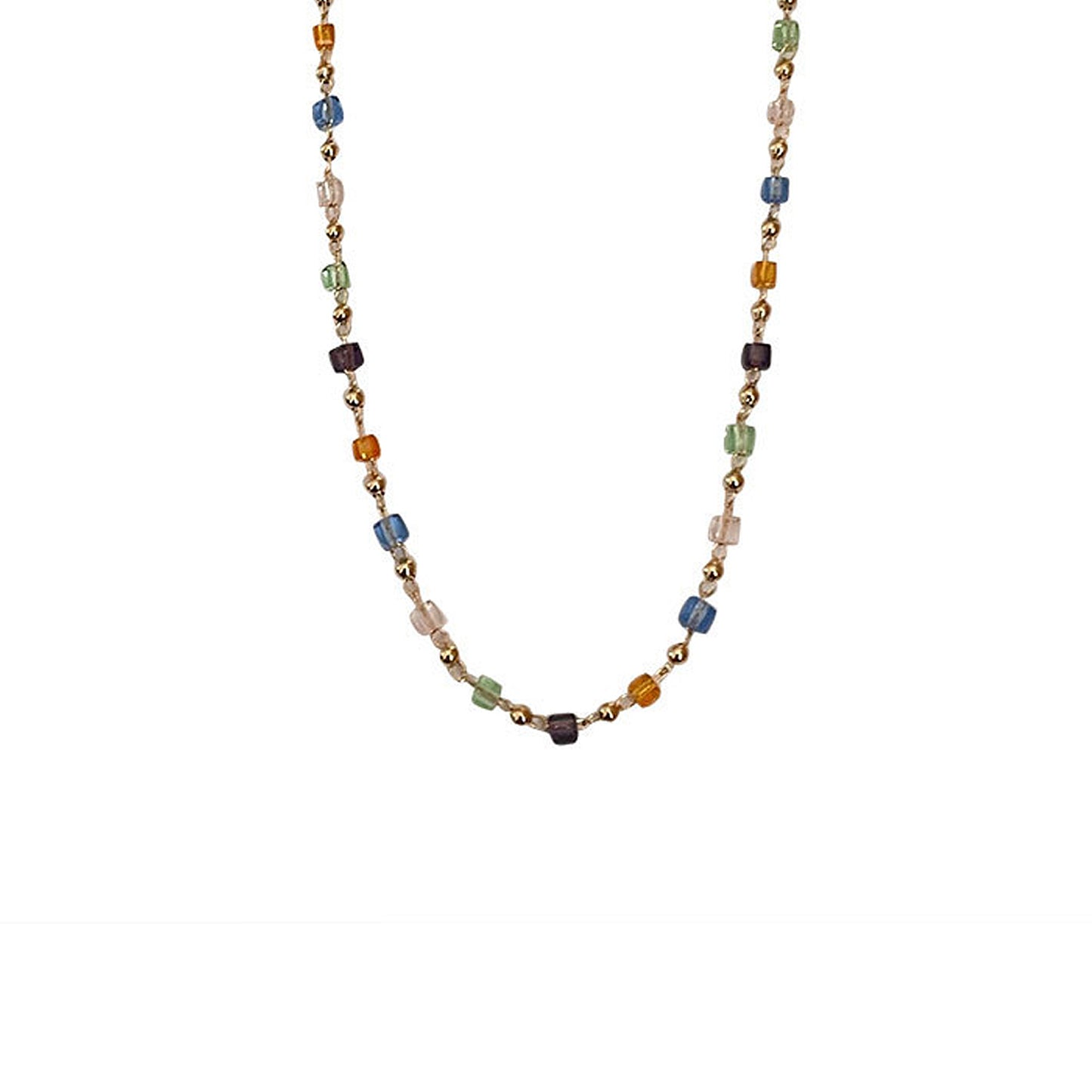 Rainbow Rhinestone Choker Necklace