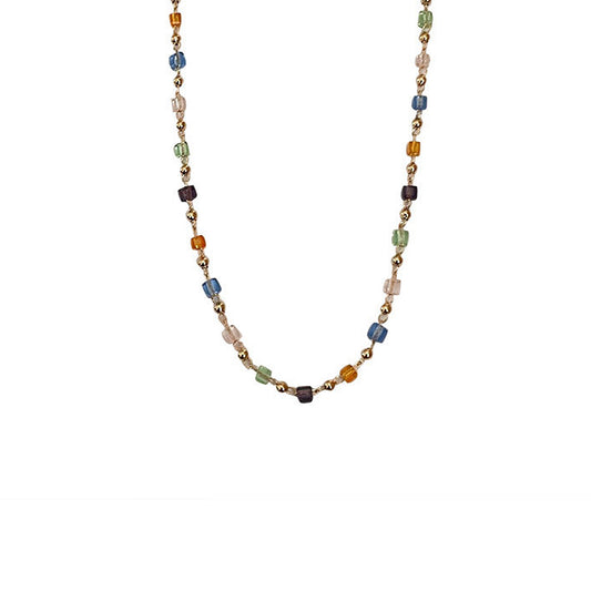 Rainbow Rhinestone Choker Necklace